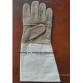 Kevlar Stitching Leather Working Gloves with Canvas Cuff, Unlined TIG MIG Leather Welding Gloves, Good Quality Cow Grain Leather Welder Gloves Factory